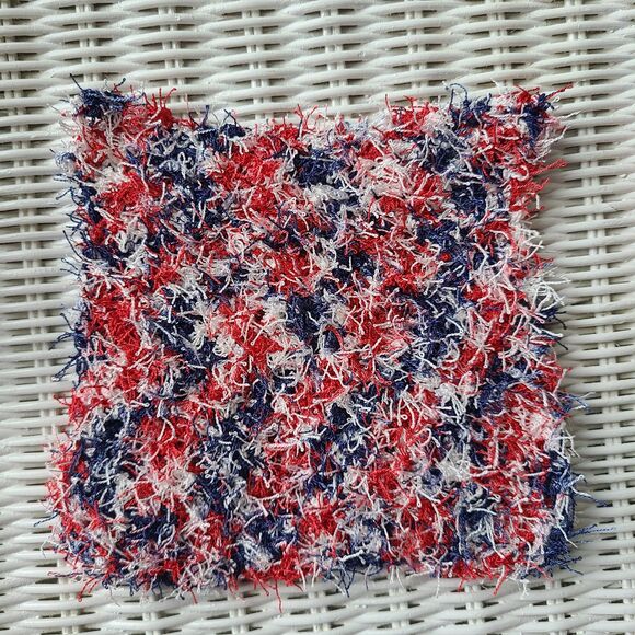 New Handmade Patriotic Crochet Jar Pad Grips & Dishcloth - Americana Home Decor - Picture 6 of 10